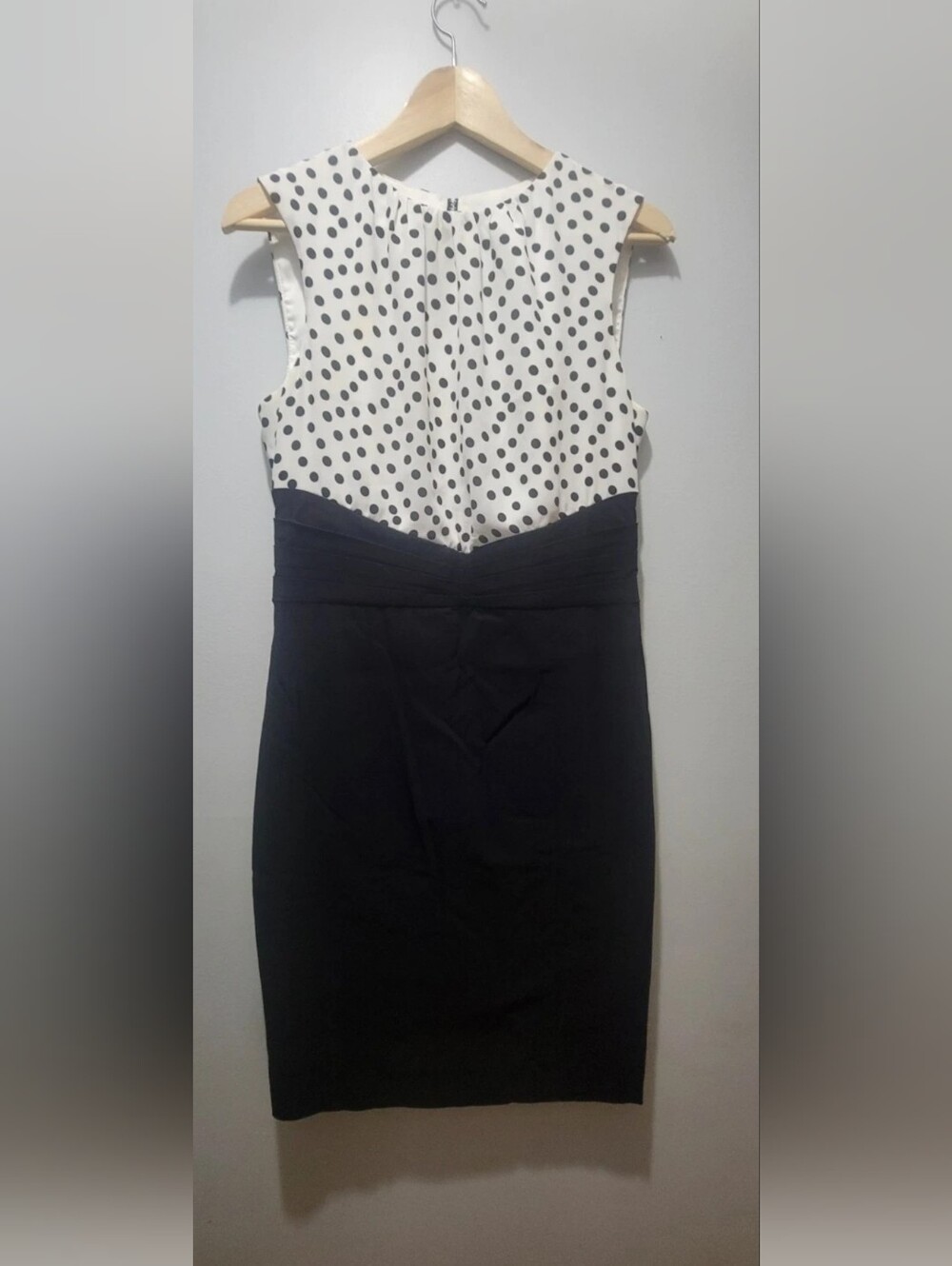 LE CHÂTEAU Polka Dot Sheath Dress (M) Canadian Y2K Retro Pencil Dress (1026)